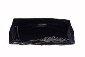 Signature Embroidered Curved Clutch