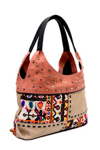 Load image into Gallery viewer, Leather &amp; Mirrorwork Tote