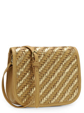 Load image into Gallery viewer, Two Color Woven Crossbody In Genuine Leather