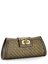 Load image into Gallery viewer, Woven Leather Clutch with Twist Lock