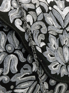 Metallic Thread Embroidered Clutch
