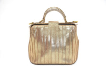 Load image into Gallery viewer, Pleated Metallic leather Grab Handle cum crossbody