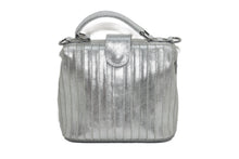 Load image into Gallery viewer, Pleated Metallic leather Grab Handle cum crossbody