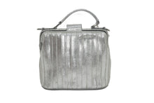 Load image into Gallery viewer, Pleated Metallic leather Grab Handle cum crossbody