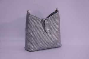 LEATHER WOVEN MINI BUCKET