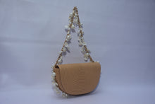 Load image into Gallery viewer, RAFFIA SADDLE BAG WITH SHELLS &amp; PEARLS