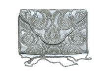 Load image into Gallery viewer, BEADED CUTWORK FOLDOVER CLUTCH.