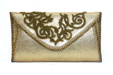 Load image into Gallery viewer, Envelope clutch with beaded cutwork