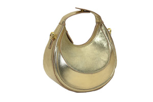 Metallic Suede & Leather Grab Handle Bag