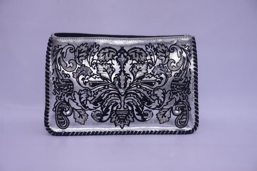 FLOCKED LEATHER BEADED X BODY