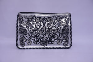 FLOCKED LEATHER BEADED X BODY