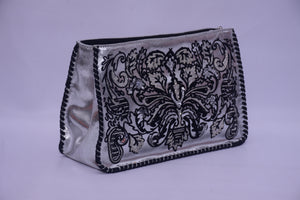 FLOCKED LEATHER BEADED X BODY