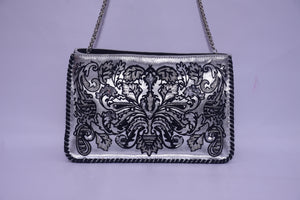 FLOCKED LEATHER BEADED X BODY