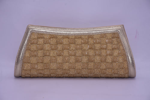 BEADED CURVED CLUTCH