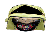 Load image into Gallery viewer, Leather &amp; Mirrorwork Bowler
