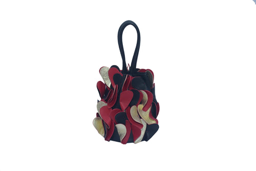 HEART APPLIQUE MINI BUCKET BAG