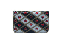 Load image into Gallery viewer, HEART EMBELLISHED FOLDOVER CLUTCH