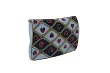 Load image into Gallery viewer, HEART EMBELLISHED FOLDOVER CLUTCH