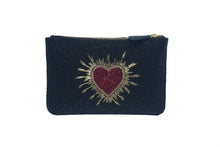 Load image into Gallery viewer, HEARTS BEADED ZIP CLUTCH
