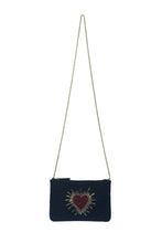 Load image into Gallery viewer, HEARTS BEADED ZIP CLUTCH