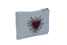 Load image into Gallery viewer, HEARTS BEADED ZIP CLUTCH