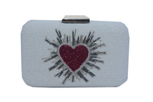 Load image into Gallery viewer, HEARTS BEADED BOX CLUTCH