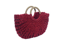 Load image into Gallery viewer, METALLIC WOVEN BASKET TOTE