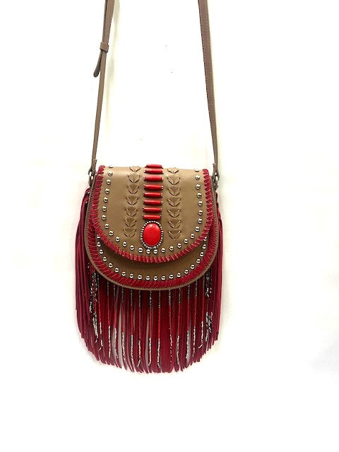 Leather Fringe Saddle Bag - Main Image