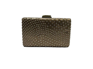 STUDDED BOX CLUTCH IN LEATHER