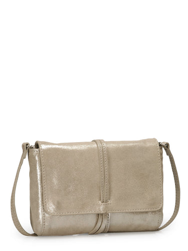 Glitter Cross-body Bag In Genuine Leather