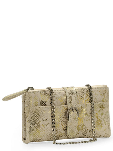 Foiled Snake Print Wallet Clutch
