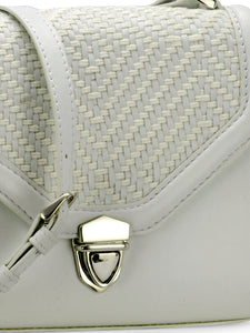 Diamond Weave Cross-body Bag In Genuine Leather