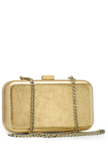 Chic Box Clutch In Glitter Leather