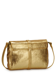 Glitter Cross-body Bag In Genuine Leather