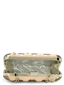 Geo Clutch In Genuine Leather