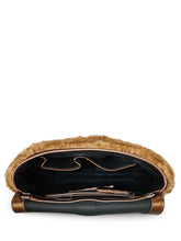 Load image into Gallery viewer, Faux Fur &amp; Croco Embossed Clutch with Leather Trims