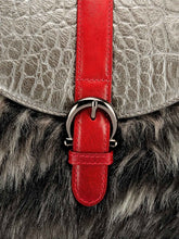Load image into Gallery viewer, Faux Fur &amp;  Croco Embossed Clutch with Leather Trims
