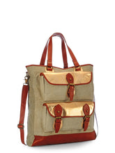 Load image into Gallery viewer, Washed Canvas &amp; Leather Tote Bag