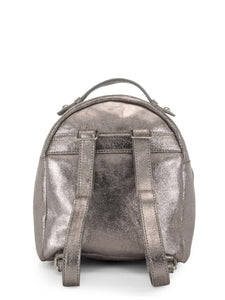 Studded Mini Backpack In Metallic Leather