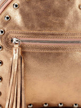 Load image into Gallery viewer, Studded Mini Backpack In Metallic Leather