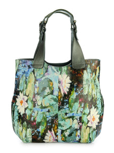 Floral Printed Leather Shopper