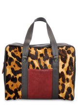 Load image into Gallery viewer, Leopard Print Italian Pony Office Bag