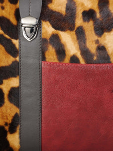 Leopard Print Italian Pony Office Bag