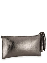 Load image into Gallery viewer, Studded ZipTop Hand-held Clutch In Metallic Leather