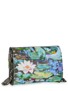 Floral Printed Leather Wallet Clutch