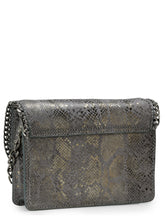 Load image into Gallery viewer, Foiled Snake Print Clutch With Chain Detail