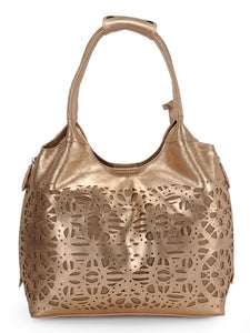 Laser Cut Hobo In Crackle Leather
