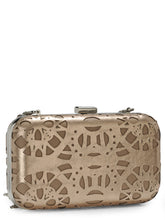 Load image into Gallery viewer, Laser Cut Box Clutch In Crackle Leather