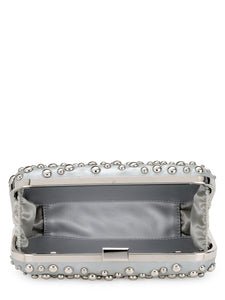 Riveted Box Clutch In Genuine Leather