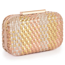Load image into Gallery viewer, Multi Metallic Leather Woven Clutch
